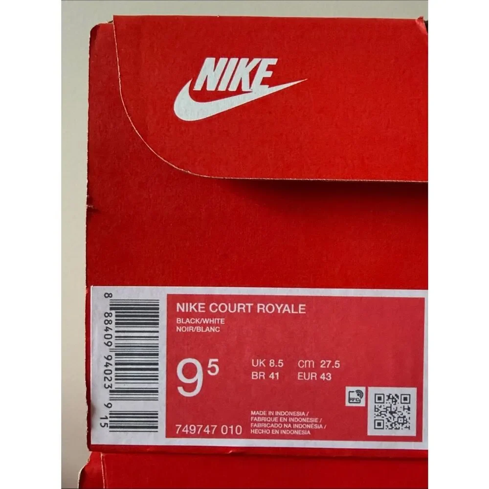 Nike Court Royale Black White 749747-010 Men’s Size 9.5
